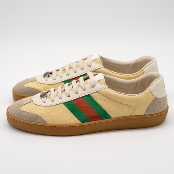 13.5G 14 US Gucci Web G74 GG Sneakers Bees Yellow Web Red Green - Picture 4 of 12